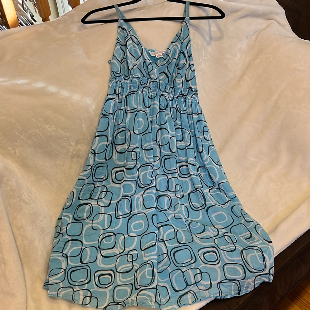 Derek Heart Maternity Blue Graphic Maxi Dress